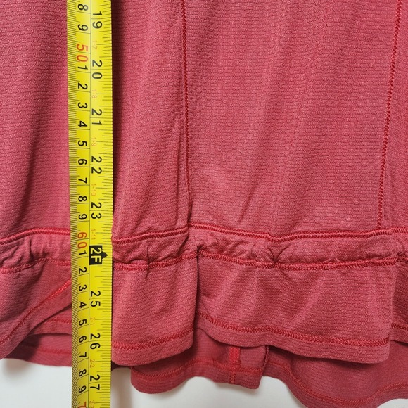 Lululemon Red Orange Drawstring Hem Stretchy Pullover Tank Top Sleeveless Size 6 - Picture 4 of 8